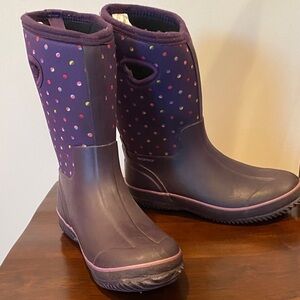 Women's Purple Polka Dot Waterproof Boots